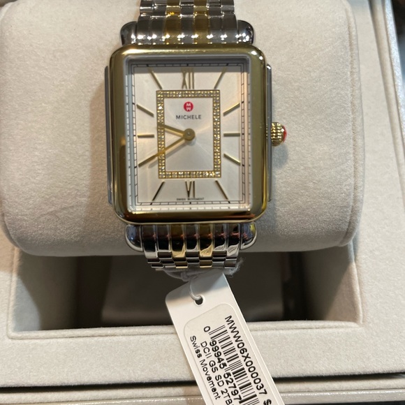 Michele Accessories - Brand New Michelle Watch Deco II Two tone Gold and Silver with 0.11 ctw diamond